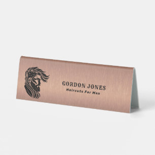 Plaque De Table Logo personnalisé de texture métallique Brown cuiv