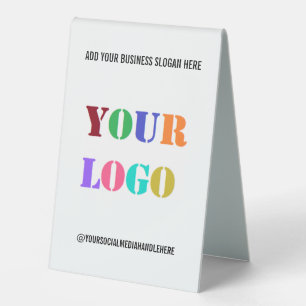 Plaque De Table Logo personnalisé Social Media Business Table Tent