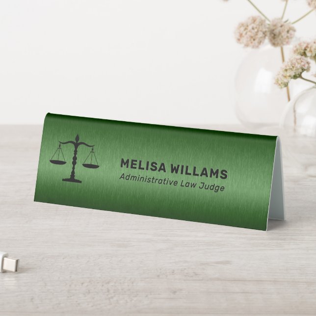 Plaque De Table Logo personnalisé vert métallisé (En SItu (Tableau))