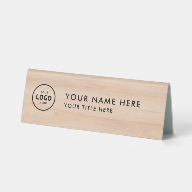 Plaque De Table Logo professionnel tendance pour entreprise Bureau (Recto)