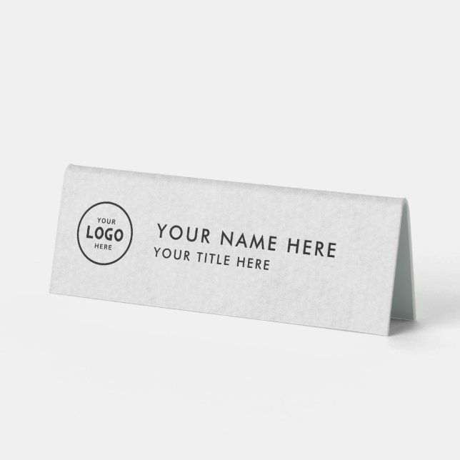 Plaque De Table Logo professionnel tendance pour entreprise Bureau (Recto)