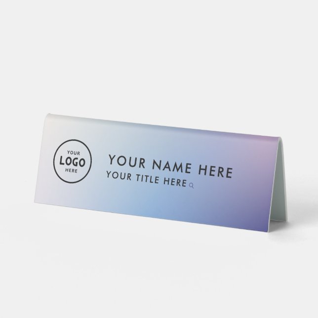Plaque De Table Logo professionnel tendance pour entreprise Bureau (Recto)