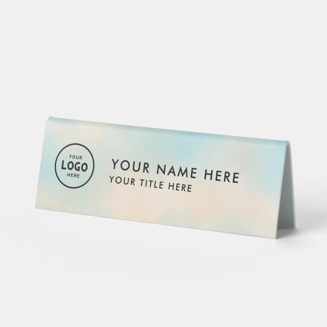 Plaque De Table Logo professionnel tendance pour entreprise Bureau (Recto)