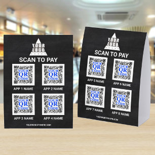Plaque De Table Logo Tableau 5x7 Code QR 8 Applications Scannez po