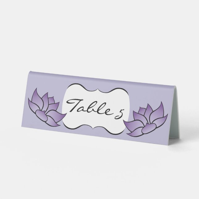 Plaque De Table Lotus exquis dans la tente de table violette (Recto)
