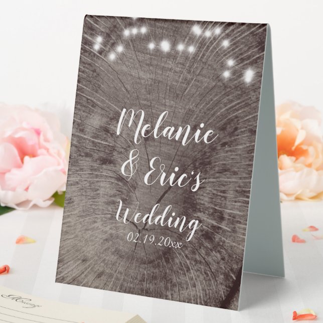 Plaque De Table Lumières de journal de mariage rustique Mariage  (In SItu (Mariage))