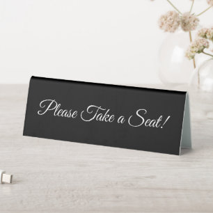 Plaque De Table Luxueux et glamour "S'il vous plaît prenez place !