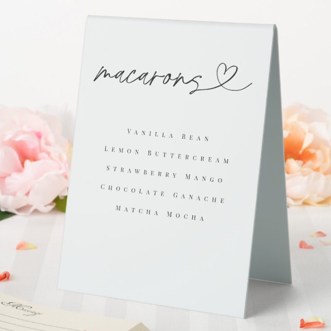 Plaque De Table Macaron Flavors Dessert Table Wedding Tent Sign (In SItu (Mariage))