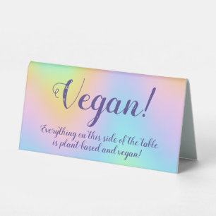 Plaque De Table Magnifique Pastel Rainbow Mariage "Vegan"