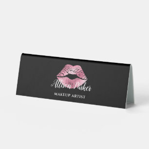 Plaque De Table MAKEUP ARTIST Pink Logo Kiss Nom