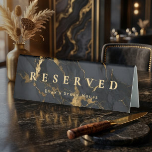 Plaque De Table Marbre Noir Agate Or Élégant Moderne Réservé