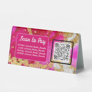 Plaque De Table Marché du logo de paiement de l'alcool rose Crimso