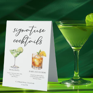 Plaque De Table Margarita Dark & Stormy Signature Cocktails Menu