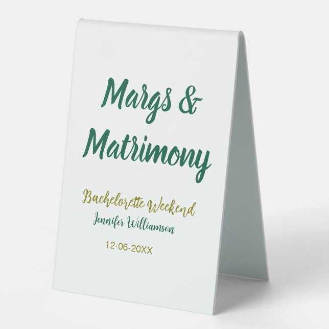 Plaque De Table Margs et matrimony ajoutez nom date enterrement de (Recto)