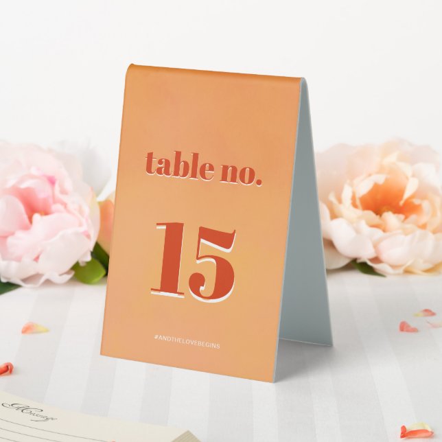 Plaque De Table Mariage aquarelle au coucher du soleil orange vif  (In SItu (Mariage))