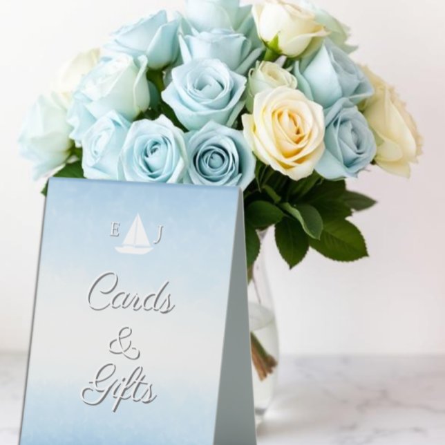 Plaque De Table Mariage Aquarelle Eau Rejoint Ciel (Créateur téléchargé)