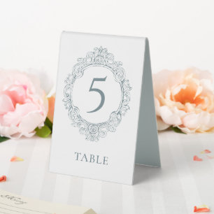 Plaque De Table Mariage baroque Bleu Dusty Vintage