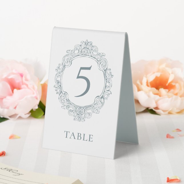 Plaque De Table Mariage baroque Bleu Dusty Vintage (In SItu (Mariage))