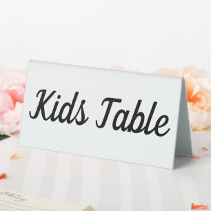Plaque De Table Mariage blanc moderne à double face enfants