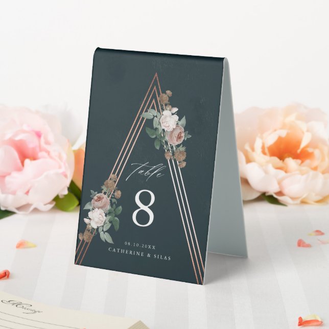Plaque De Table Mariage bohème pyramide rose vintage (In SItu (Mariage))