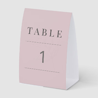 Plaque De Table Mariage Botanique Minimaliste Rose Pâle