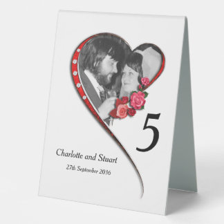 Plaque De Table Mariage cardiaque