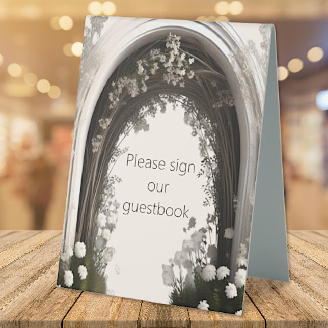 Plaque De Table Mariage d'arche botanique romantique (Romantic Boho Botanical Arch Wedding Table Tent Sign)