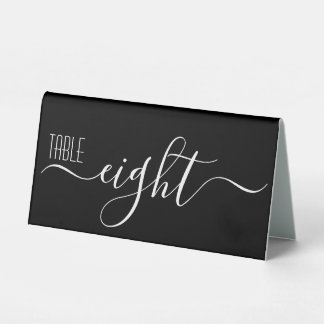 Plaque De Table Mariage de calligraphie noire Numéro de table huit