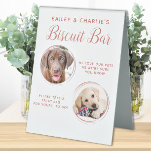 Plaque De Table Mariage de chien Favoriser Rose Gold Pet Photo Bis