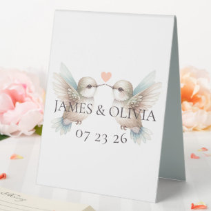 Plaque De Table Mariage de colibri personnalisé