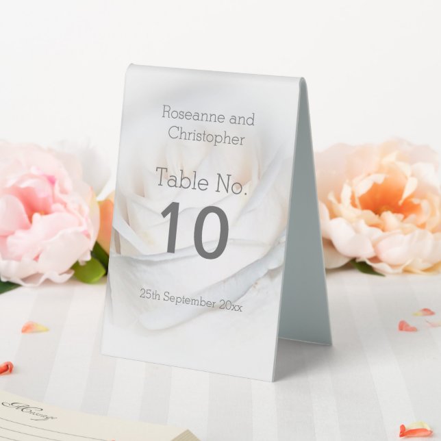 Plaque De Table Mariage de design Rose blanche (In SItu (Mariage))