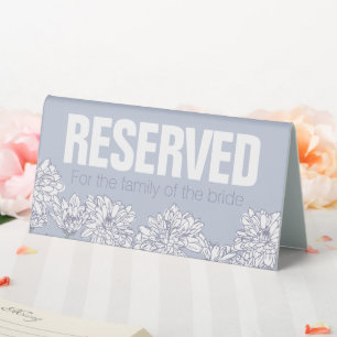 Plaque De Table Mariage de fleurs blanches Chrysanthemum réservé