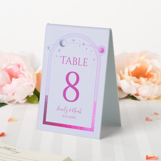 Plaque De Table Mariage de la Lavande rose de la Lune soleil étoil (In SItu (Mariage))