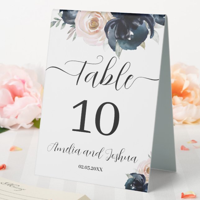 Plaque De Table Mariage de marine et de broussailles Numéros de ta (In SItu (Mariage))