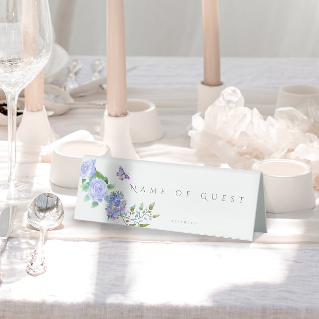 Plaque De Table Mariage de monogramme Rose bleu (Elegant Blue Rose Guest Reserve Sign.)