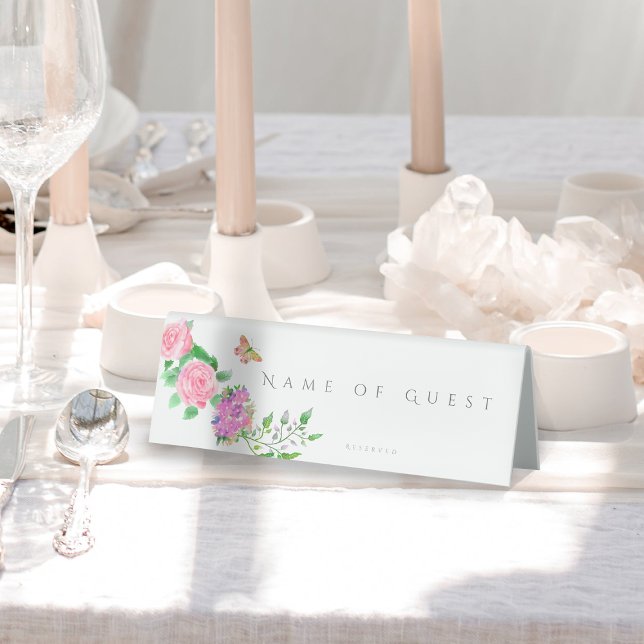 Plaque De Table Mariage de monogramme rose rose (Elegant Rose Pink Wedding Guest Reserve Tent Sign.)