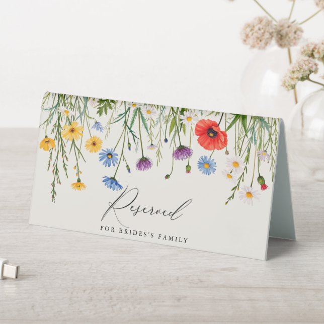 Plaque De Table Mariage de prairie sauvage de printemps réservé (En SItu (Tableau))