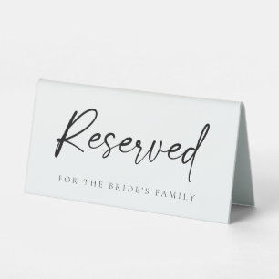Plaque De Table Mariage de script moderne réservé