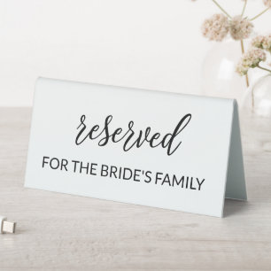 Plaque De Table Mariage de script noir et blanc réservé
