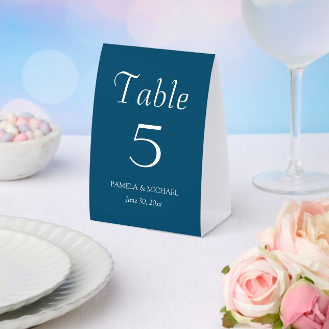 Plaque De Table Mariage de Style Simple Bleu Canard (Insitu (mariage))