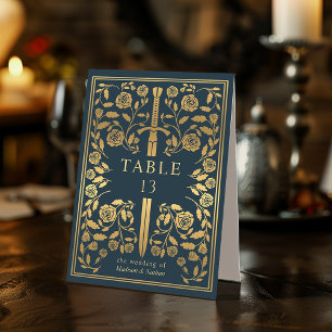 Plaque De Table Mariage d'épée médiévale royale gris