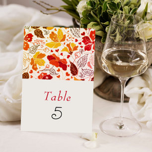Plaque De Table Mariage d'hibiscus tropicaux d'Orange brulé