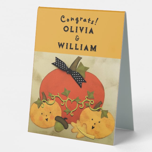 Plaque De Table Mariage d'octobre Halloween Shower (Verso)