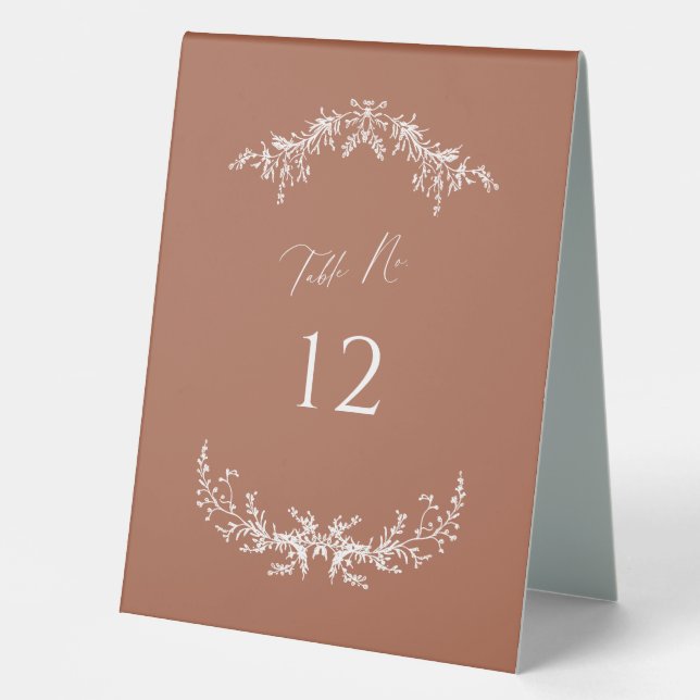 Plaque De Table Mariage du chalet en terre cuite Numéro de la tabl (Recto)