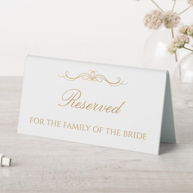 Plaque De Table Mariage Élégant Moderne Réservé Écriture Dorée Per (En SItu (Tableau))
