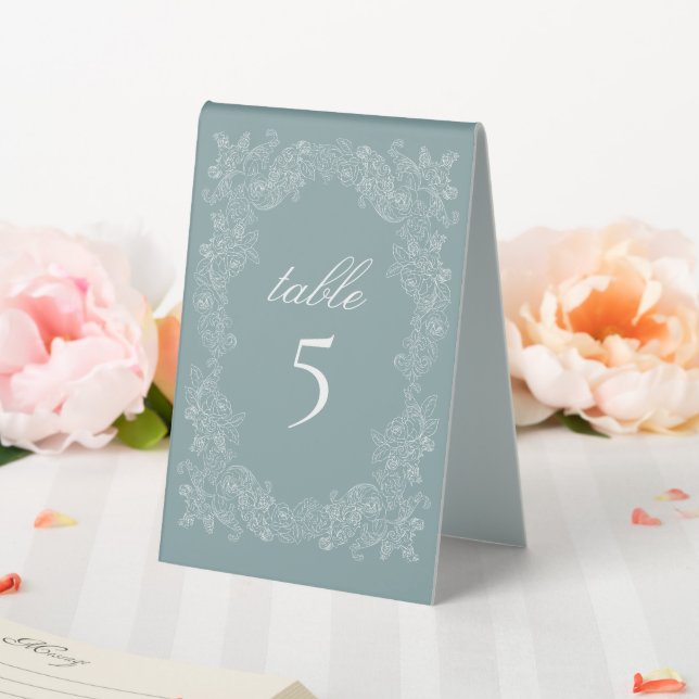 Plaque De Table Mariage élégant Régence Bleu Poussiéreux (In SItu (Mariage))