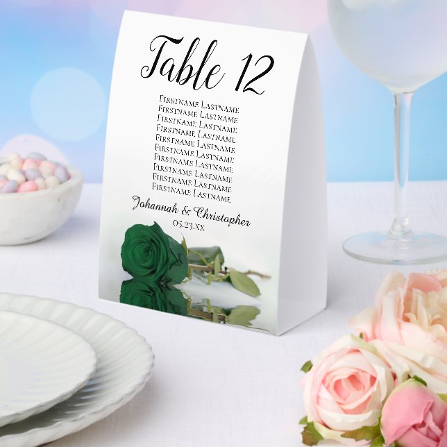 Plaque De Table Mariage Emerald Green Rose Numéro de table avec no (Insitu (mariage))