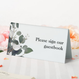 Plaque De Table Mariage Eucalyptus moderne