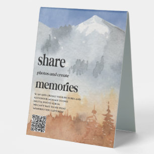 Plaque De Table Mariage extérieur QR Code photo Photos Livre d'or