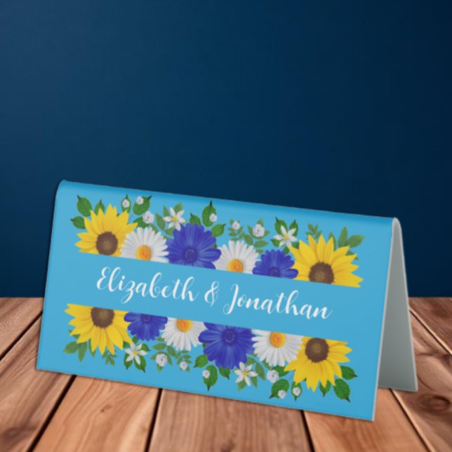 Plaque De Table Mariage Floral bleu ciel d'été (Créateur téléchargé)